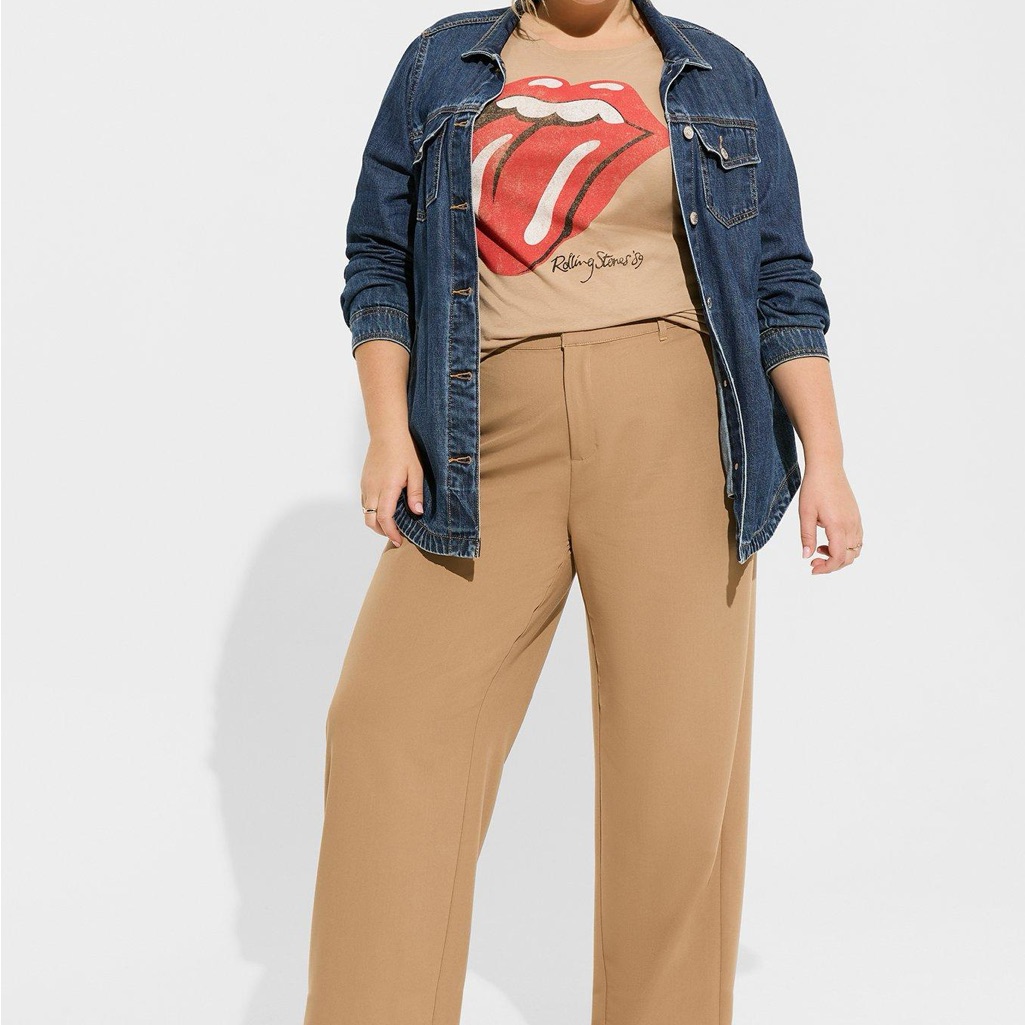Nwt Torrid Wide Leg City Twill High Rise Pant, Sz18, Elastic Back Waist These